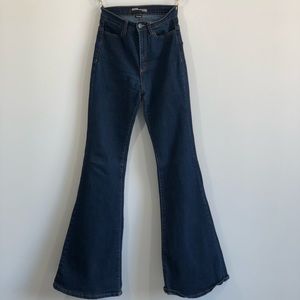 BDG high waisted flare jeans in dark blue
